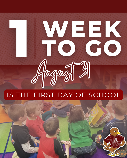 One week to go until the first day of school.