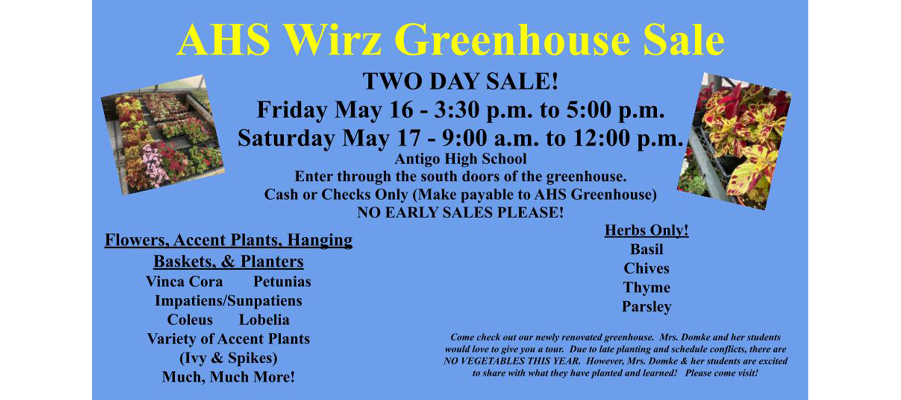 Greenhouse Sale